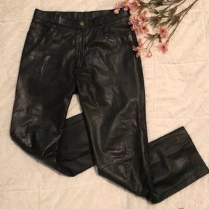 Faro Genuine Leather Black Pants